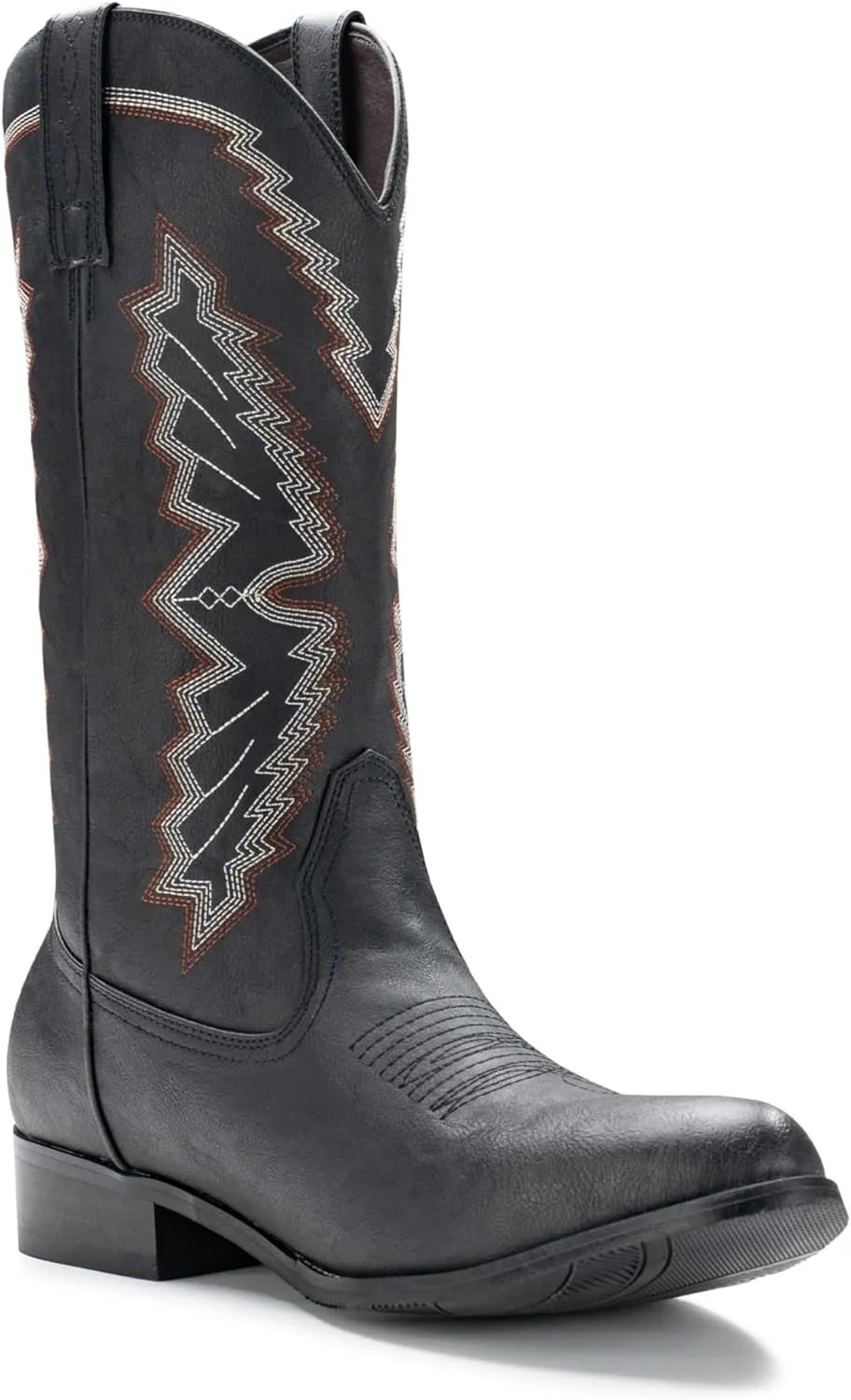IUV Cowboy Boots For Men Western Boot Embroidered Square Toe Traditional Hunting Working Boots