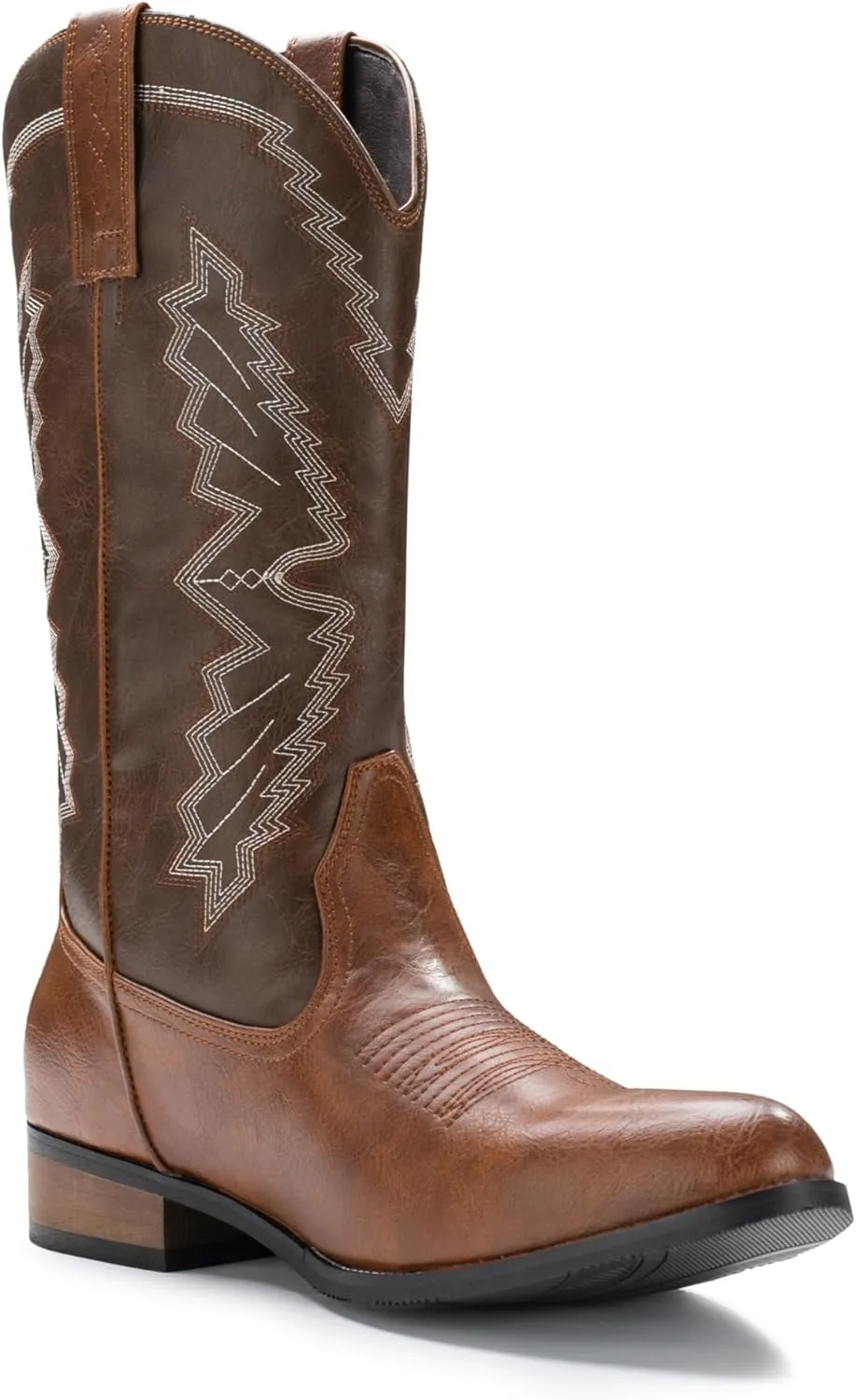 IUV Cowboy Boots For Men Western Boot Embroidered Square Toe Traditional Hunting Working Boots