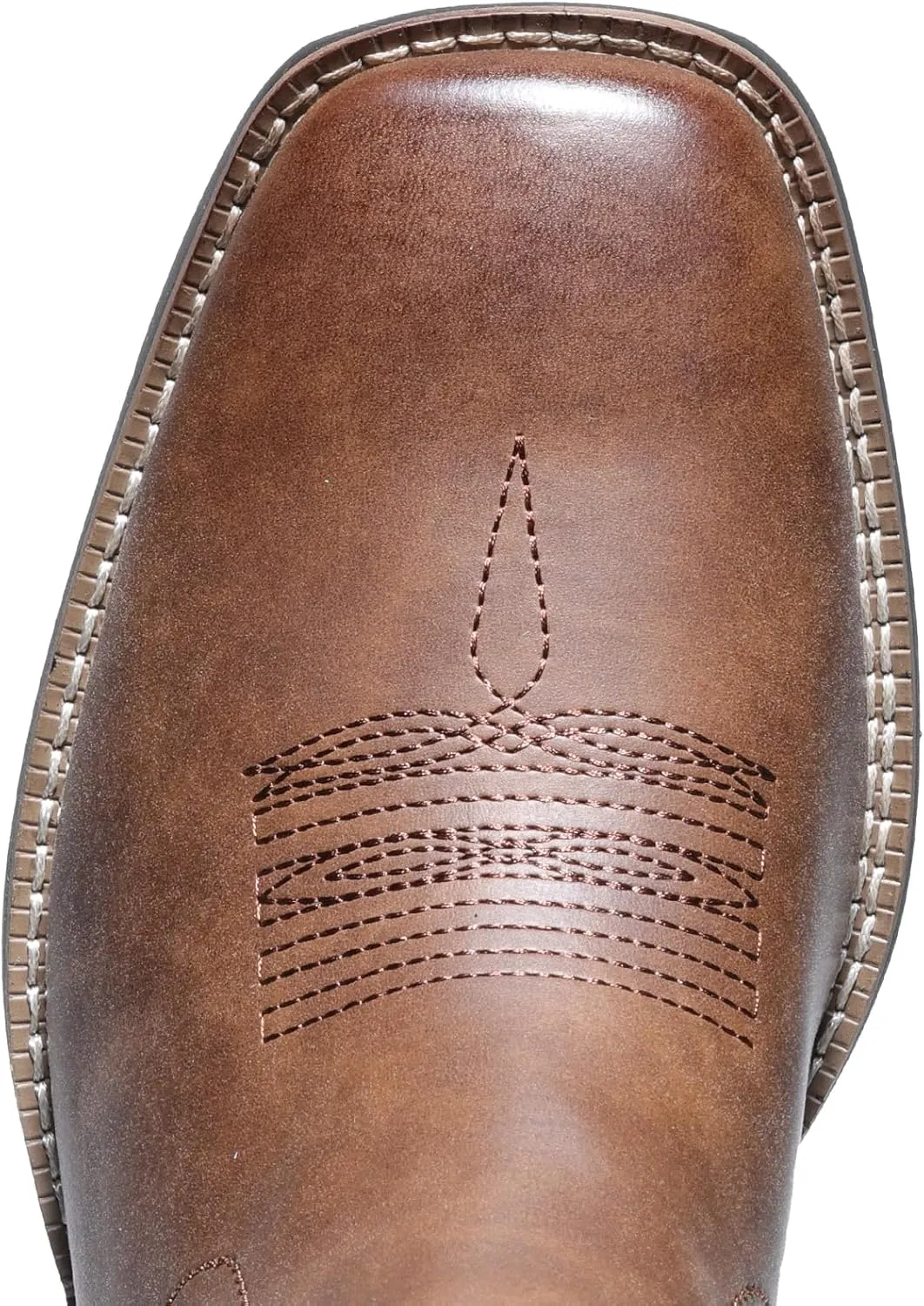 IXU Cowboy Boots For Men Square Toe Ankle Western Boots Casual Dress Slip On Men Shoes