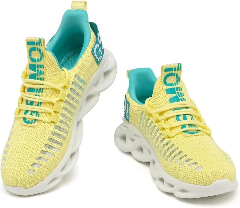 Jakcuz Women's Lace Up Walking Shoes Breathable Ultra Lightweight Sport Casual Ladies Girls Fashion Platform Sneakers