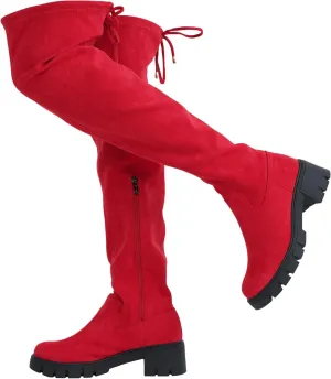 Jeossy Women's 990 Over The Knee High Boots Platform Thigh High Boots Round Toe Long Boots for Women