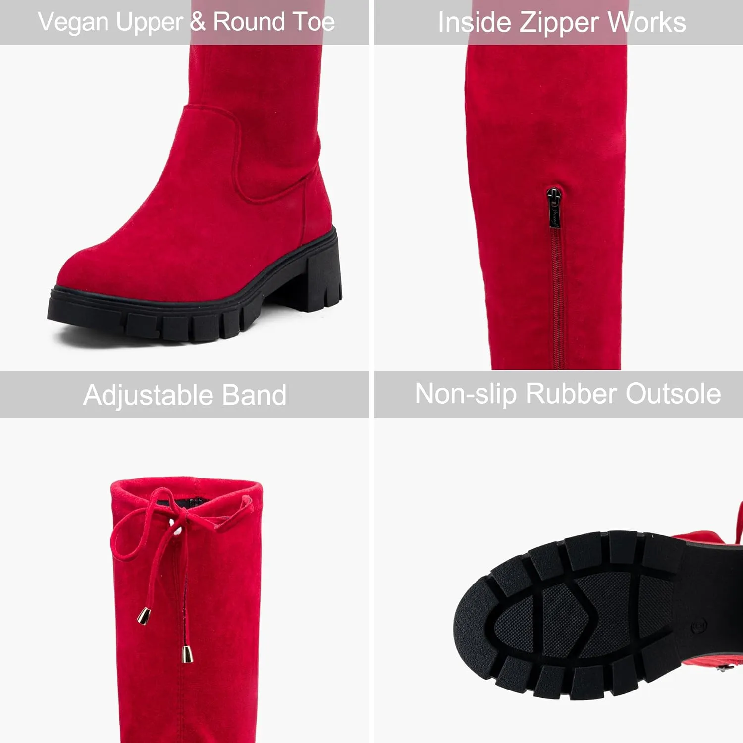 Jeossy Women's 990 Over The Knee High Boots Platform Thigh High Boots Round Toe Long Boots for Women