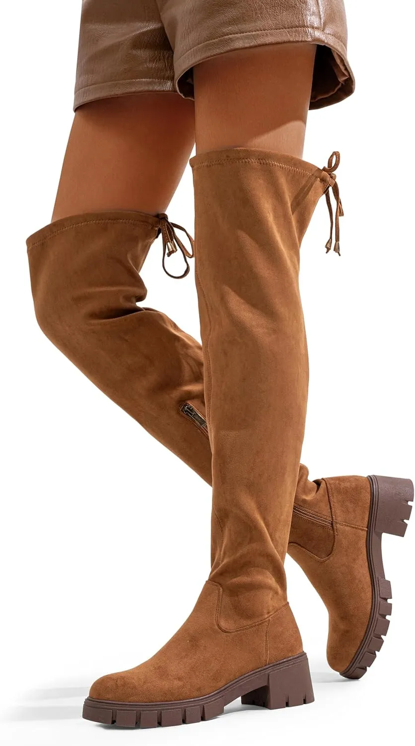 Jeossy Women's 990 Over The Knee High Boots Platform Thigh High Round Toe Long Boots