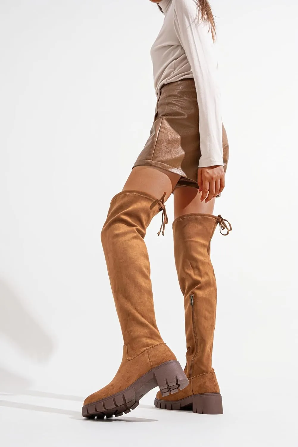 Jeossy Women's 990 Over The Knee High Boots Platform Thigh High Round Toe Long Boots