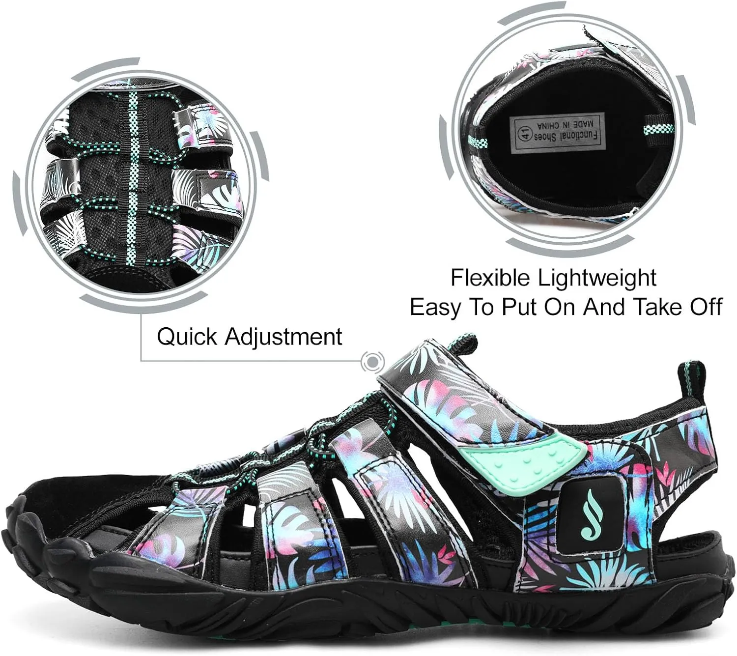 JIASUQI Athletic Hiking Water Shoes Barefoot Aqua Swim Sports Sandals Walking Shoes for Women Men