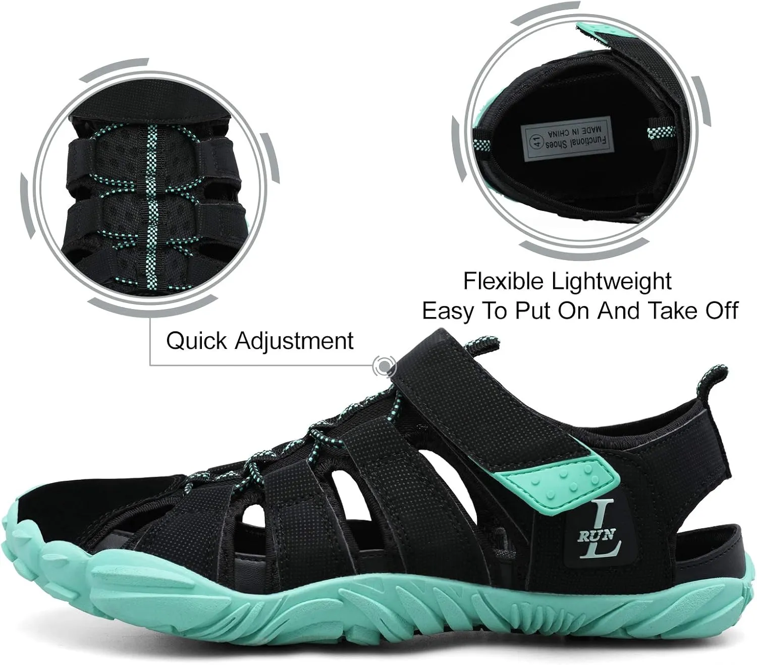 JIASUQI Athletic Hiking Water Shoes Barefoot Aqua Swim Sports Sandals Walking Shoes for Women Men