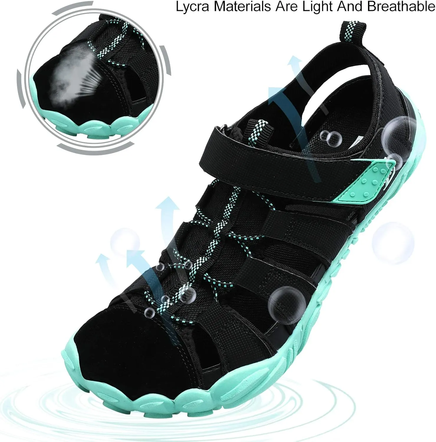 JIASUQI Athletic Hiking Water Shoes Barefoot Aqua Swim Sports Sandals Walking Shoes for Women Men