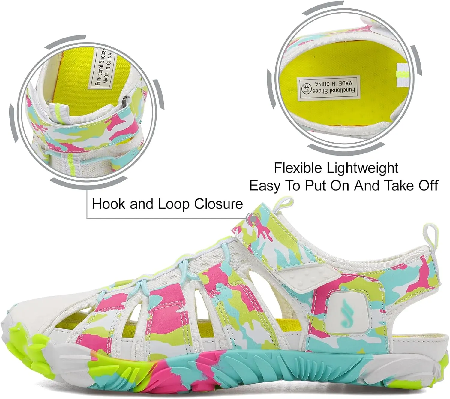 JIASUQI Athletic Hiking Water Shoes Barefoot Aqua Swim Sports Sandals Walking Shoes for Women Men