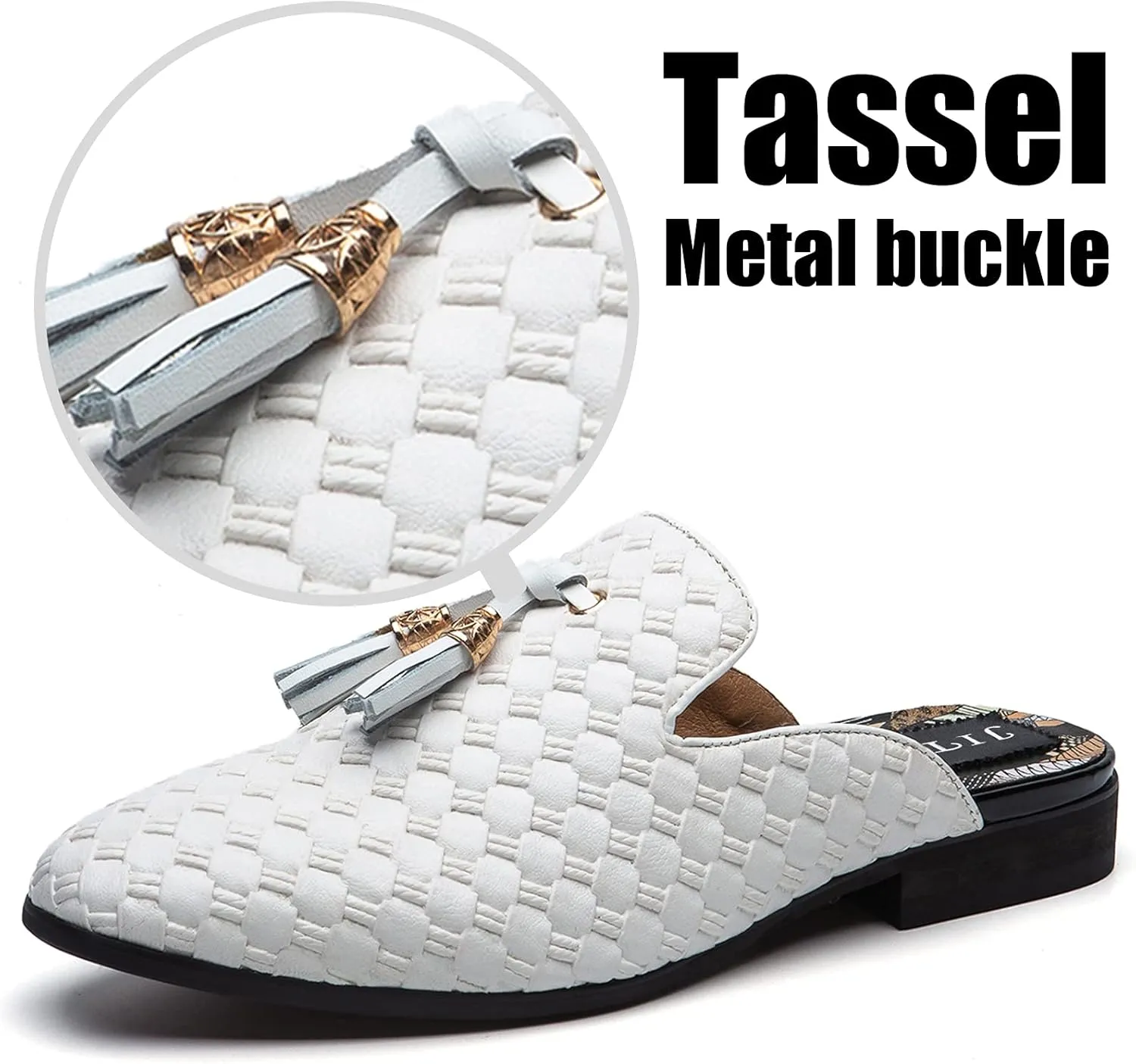 JITAI Men's Mules - Slip-On Loafers, Casual Half Loafers, Backless Sandals