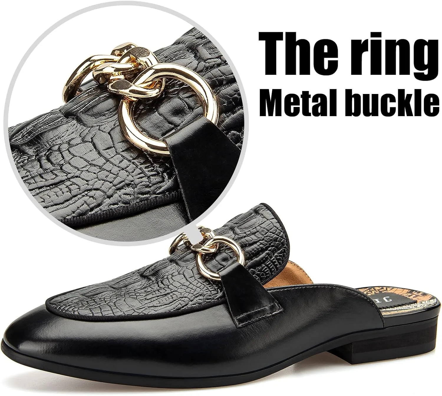 JITAI Men's Mules - Slip-On Loafers, Casual Half Loafers, Backless Sandals