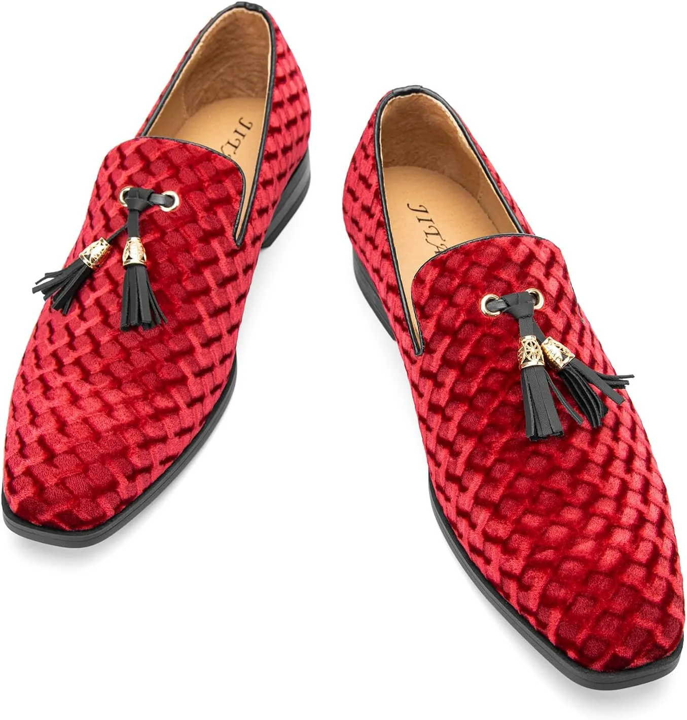 JITAI Men's Slip On Dress Casual Loafers with Tassel and Penny, Perfect for Weddings and Disco Nights, Fashionable Tuxedo Shoes with Comfortable Rubber Sole.