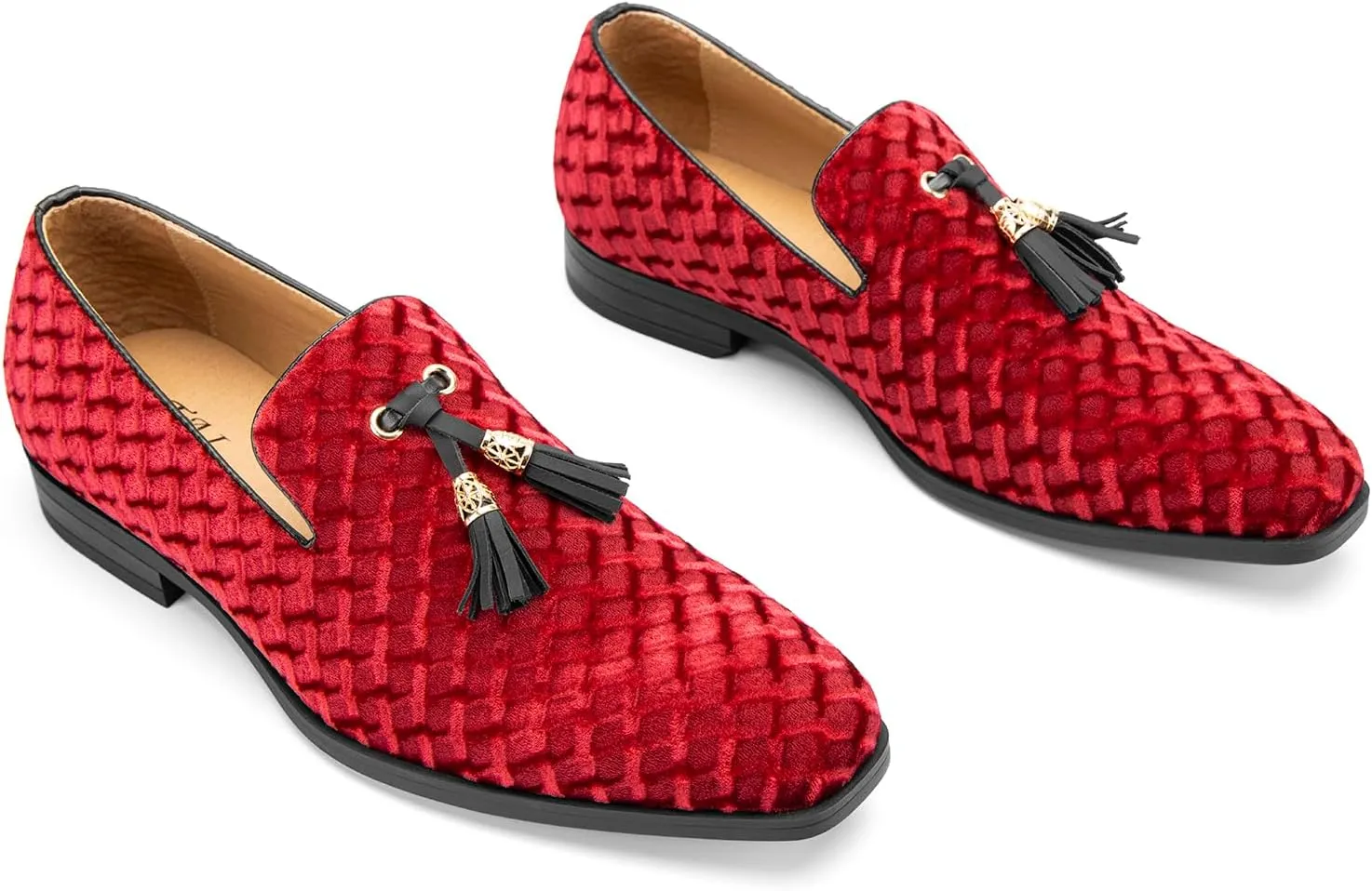 JITAI Men's Slip On Dress Casual Loafers with Tassel and Penny, Perfect for Weddings and Disco Nights, Fashionable Tuxedo Shoes with Comfortable Rubber Sole.