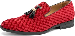 JITAI Men's Slip On Dress Casual Loafers with Tassel and Penny, Perfect for Weddings and Disco Nights, Fashionable Tuxedo Shoes with Comfortable Rubber Sole.