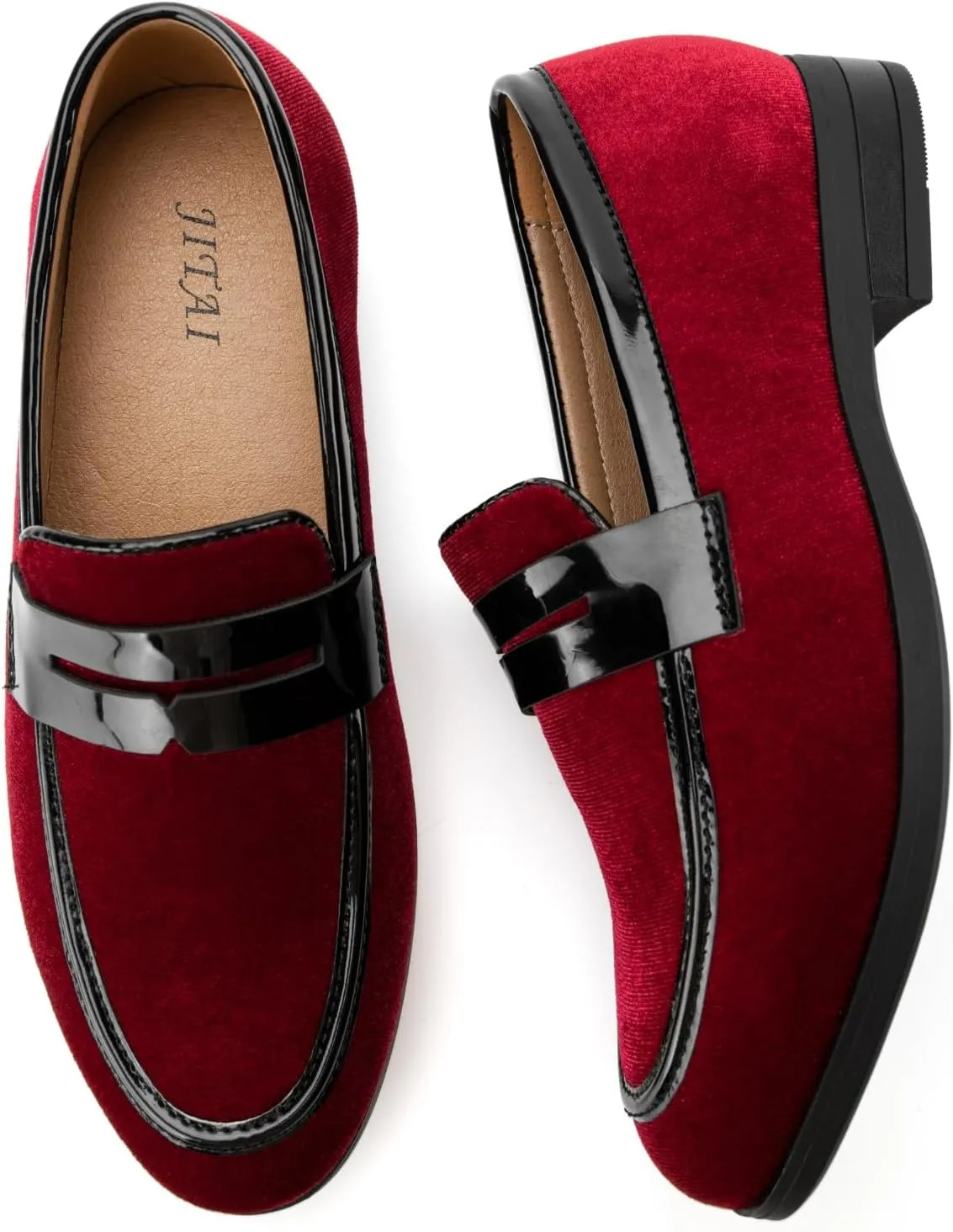 JITAI Velvet Boy's Dress Shoes Slip-On Loafers Wedding Shoes for Boys