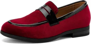 JITAI Velvet Boy's Dress Shoes Slip-On Loafers Wedding Shoes for Boys