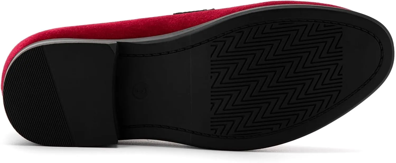 JITAI Velvet Boy's Dress Shoes Slip-On Loafers Wedding Shoes for Boys