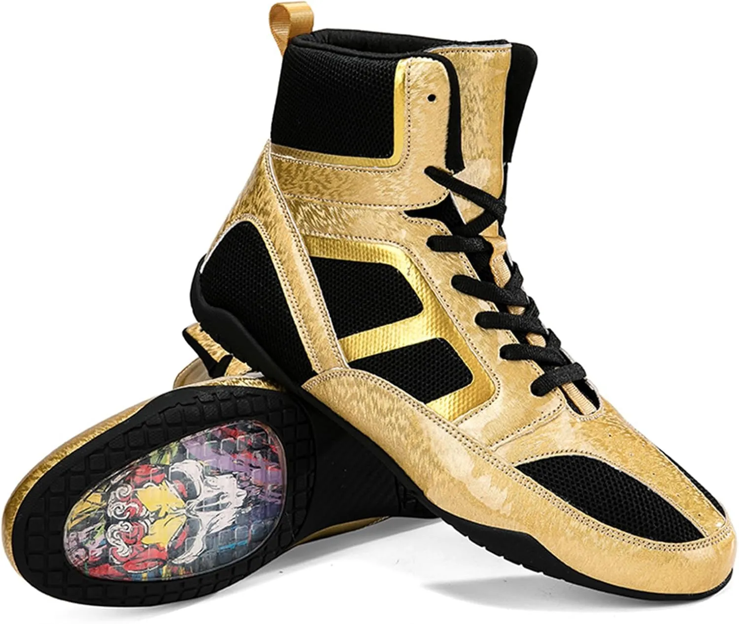 JiuQing Wrestling Shoes Mens Barefoot Fitness Training Boots Non-Slip Breathable Weightlifting Boxing Shoes