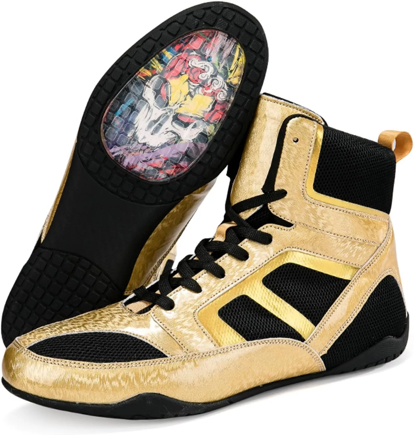 JiuQing Wrestling Shoes Mens Barefoot Fitness Training Boots Non-Slip Breathable Weightlifting Boxing Shoes