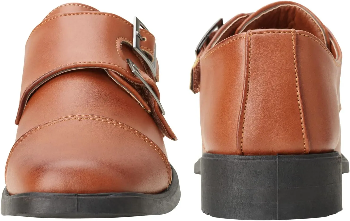Josmo Boy’s Dress Shoes – Hook and Loop Double Monk Strap Cap Toe Oxford Loafers (Little Kid/Big Kid)