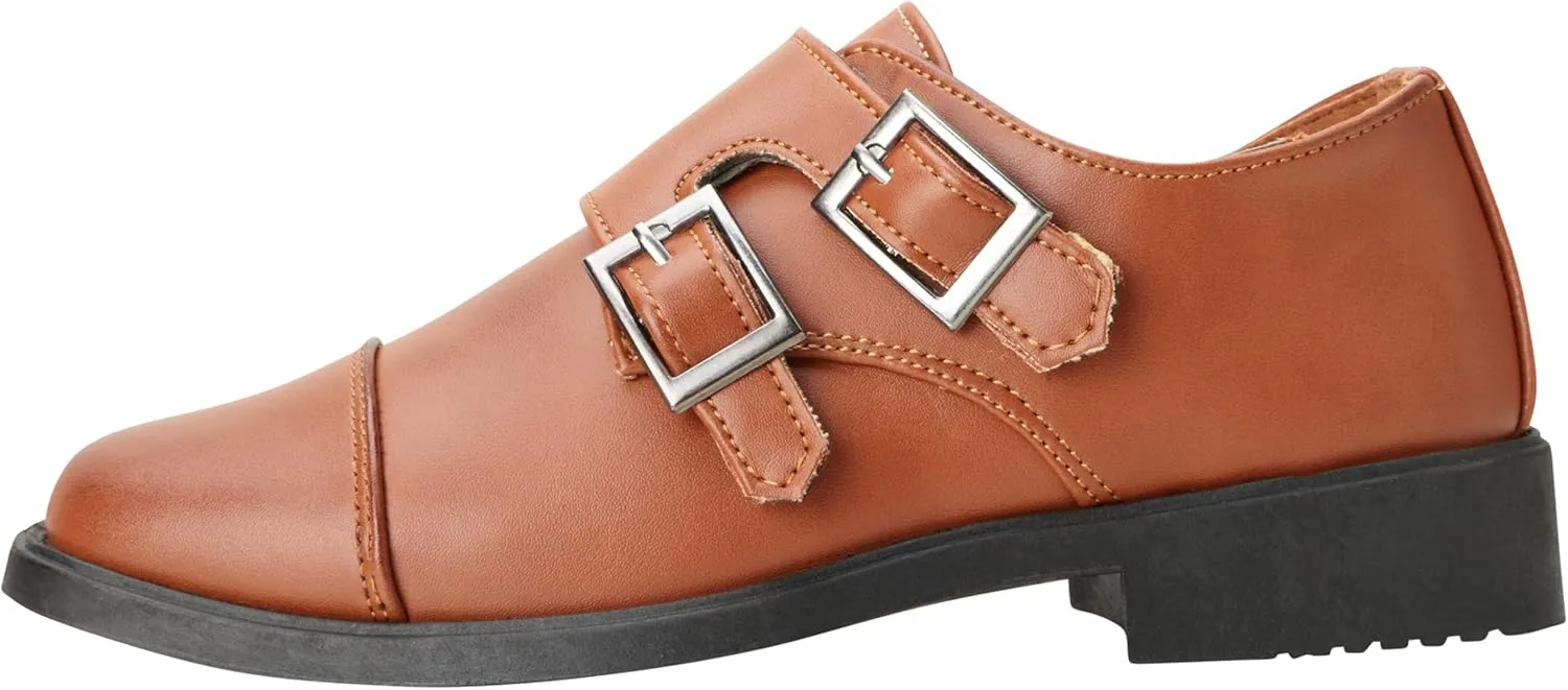 Josmo Boy’s Dress Shoes – Hook and Loop Double Monk Strap Cap Toe Oxford Loafers (Little Kid/Big Kid)