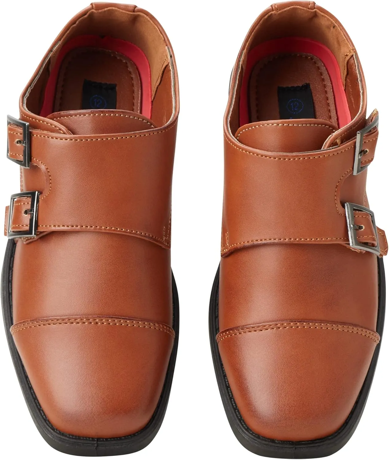 Josmo Boy’s Dress Shoes – Hook and Loop Double Monk Strap Cap Toe Oxford Loafers (Little Kid/Big Kid)