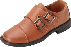 Josmo Boy’s Dress Shoes – Hook and Loop Double Monk Strap Cap Toe Oxford Loafers (Little Kid/Big Kid)