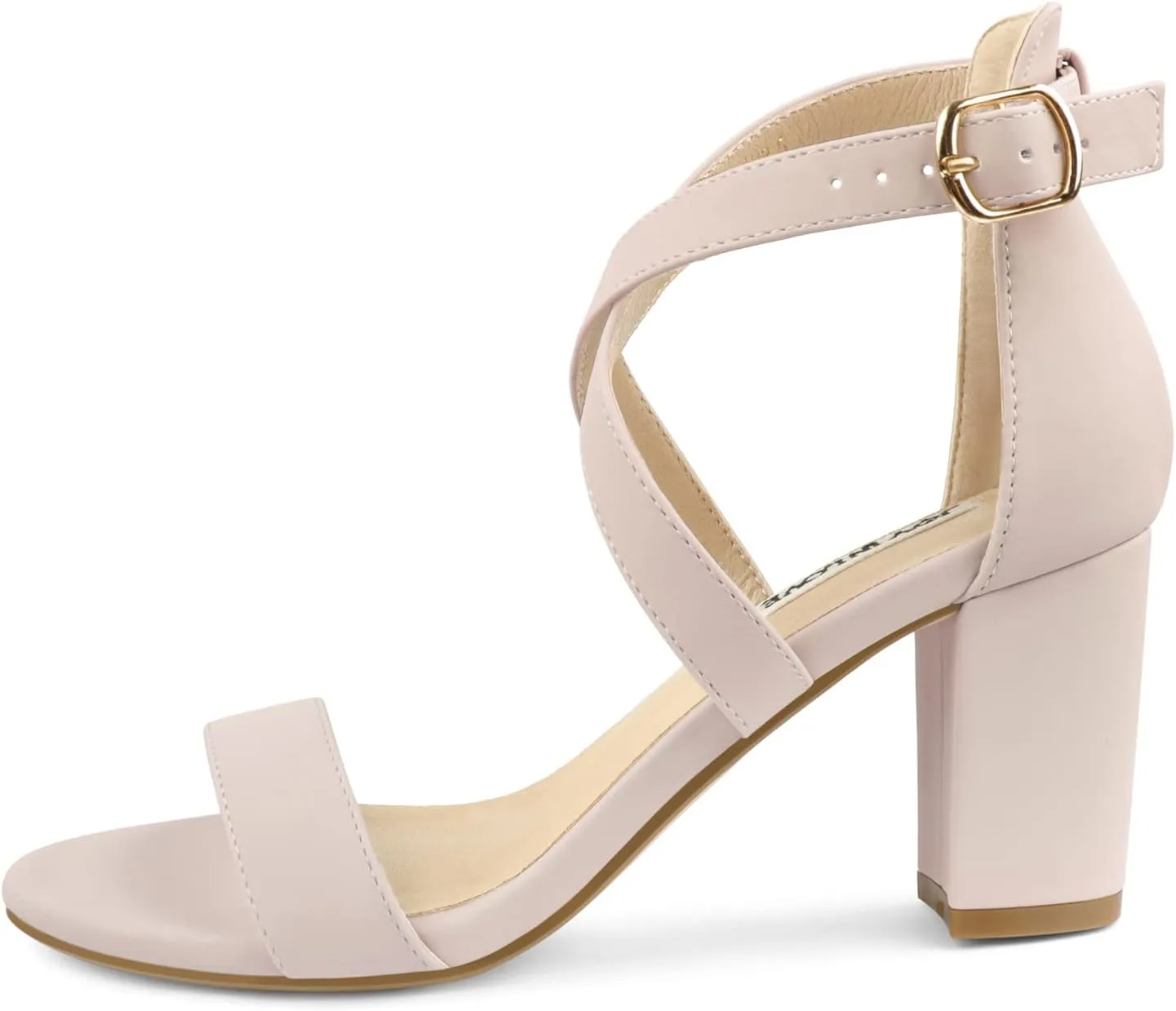 JOY IN LOVE Women's Chunky Block Heels 3 Inch Ankle Strap Low Heel Sandals