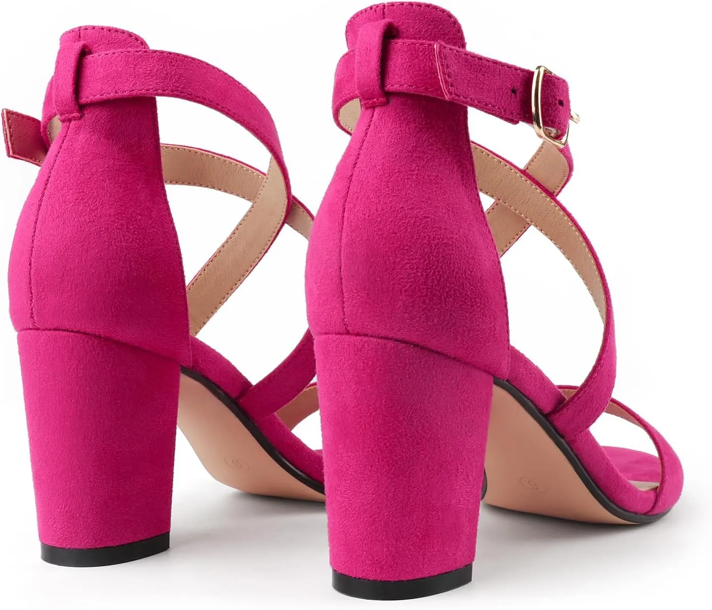JOY IN LOVE Women's Chunky Block Heels 3 Inch Ankle Strap Low Heel Sandals