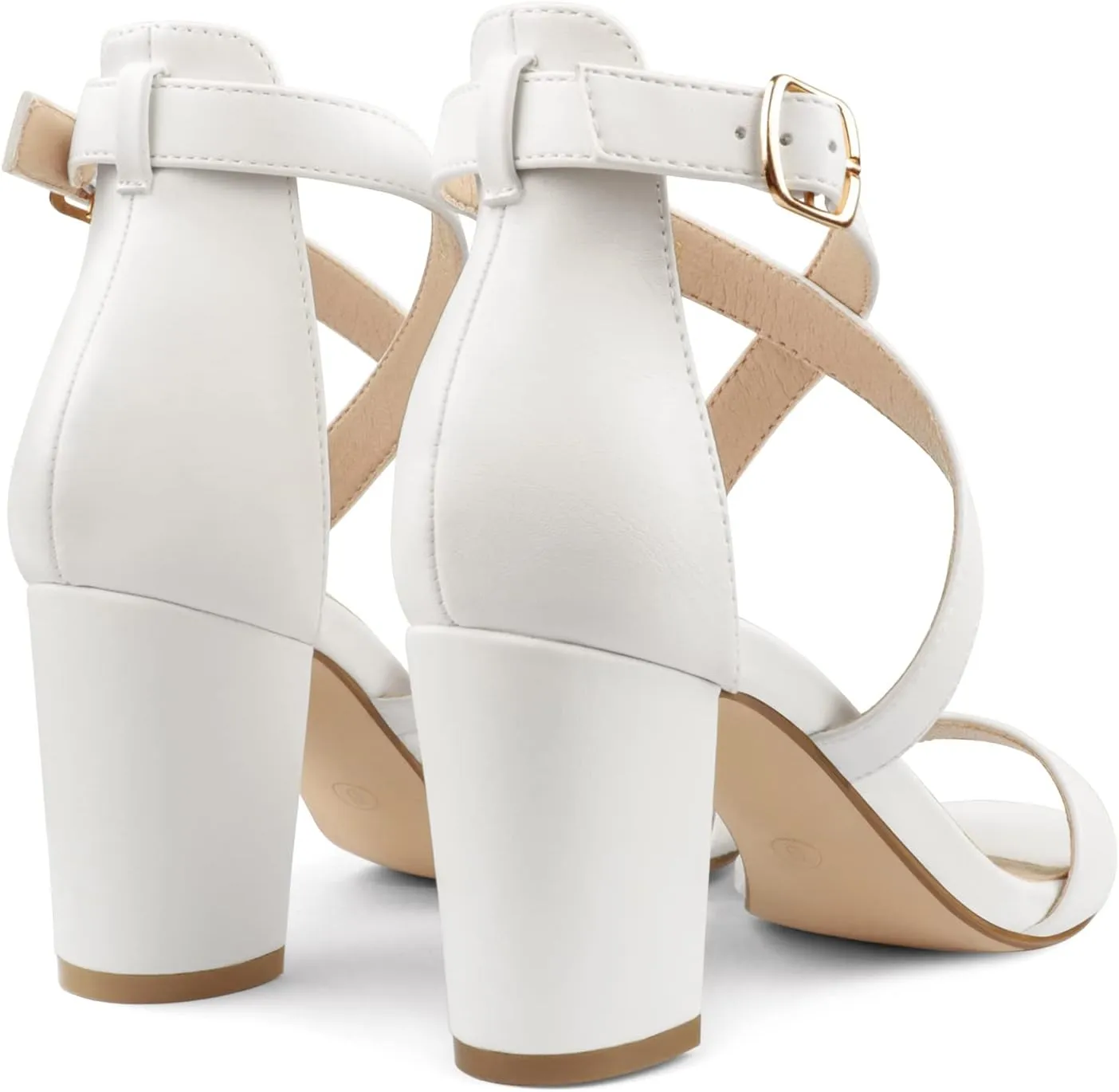 JOY IN LOVE Women's Chunky Block Heels 3 Inch Ankle Strap Low Heel Sandals