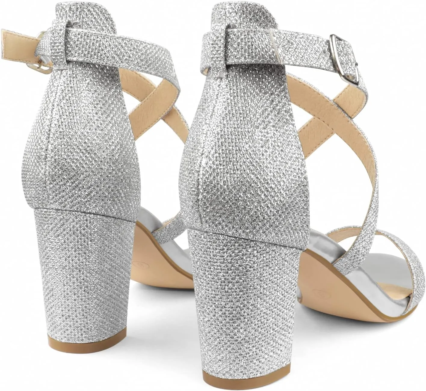 JOY IN LOVE Women's Chunky Block Heels 3 Inch Ankle Strap Low Heel Sandals