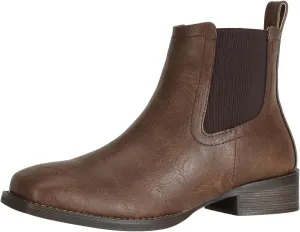 J's.o.l.e Men's Square Toe Western Chelsea Boots Slip On Fashion Casual Ankle Cowboy Dress Boots Brown