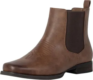 J's.o.l.e Western Cowboy Boots for Men Square Toe Stylish Ankle Chelsea Boots