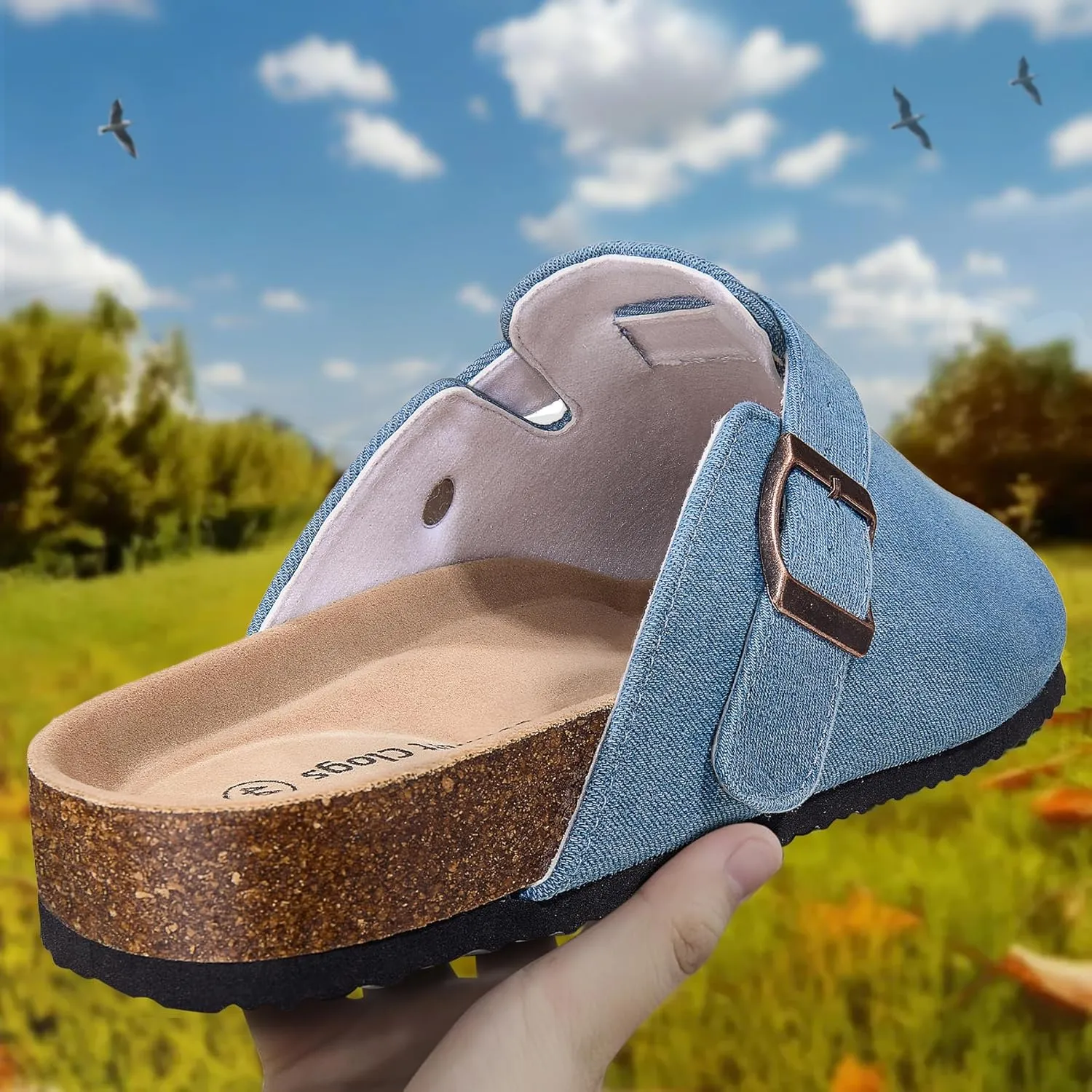 KEMISANT Men Clogs-Comfortable Suede Mules Slippers Sandals Nurse Potato Shoes Unisex-Cushioned Cork-Footbed
