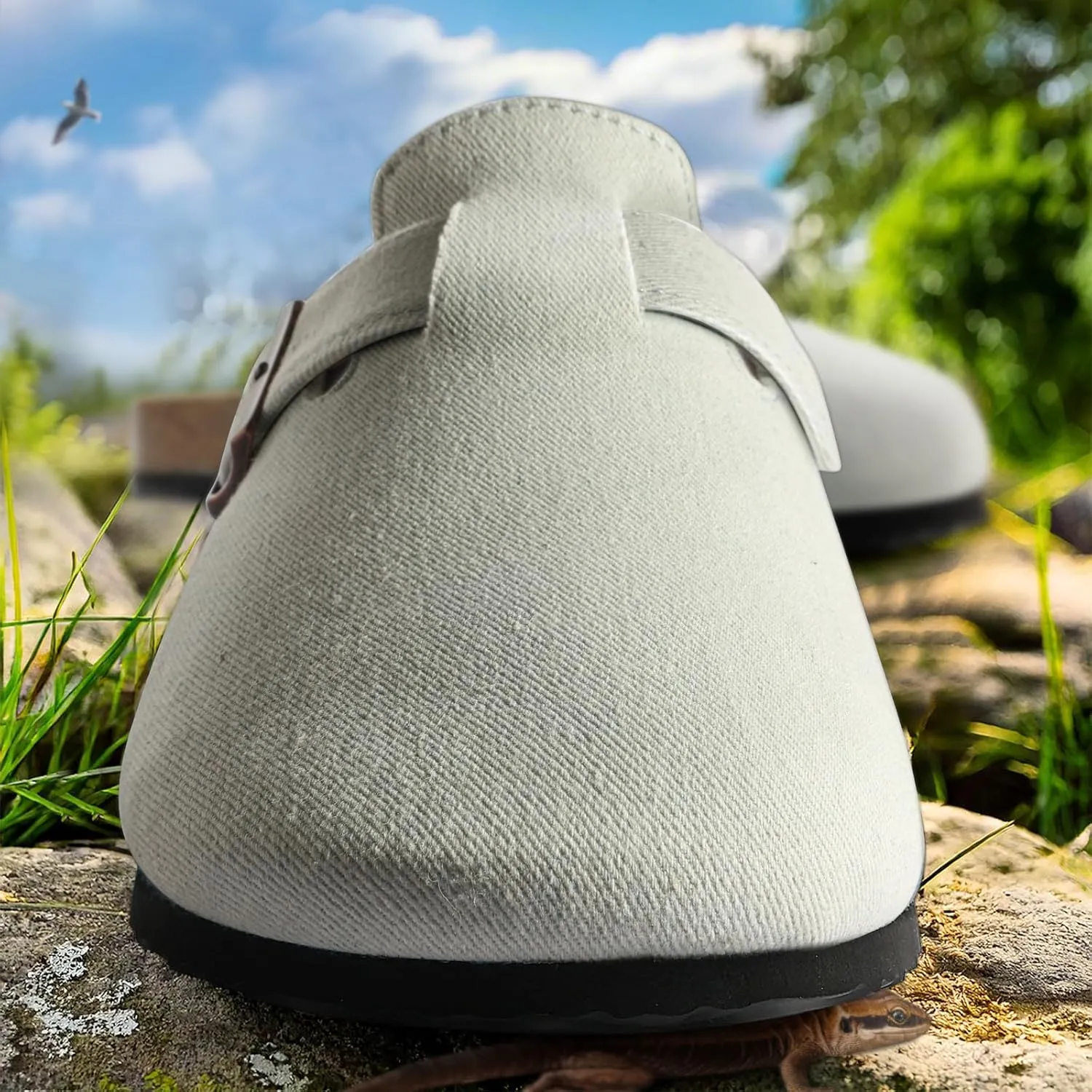KEMISANT Men Clogs-Comfortable Suede Mules Slippers Sandals Nurse Potato Shoes Unisex-Cushioned Cork-Footbed