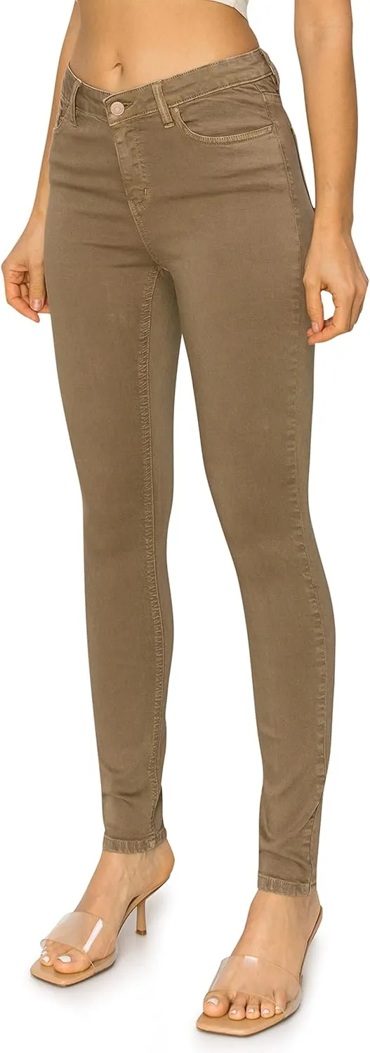 KHAKI & BLUE Cali1850 Women’s The Everyday Garment-Dyed Skinny Jeans – Soft Stretchy High Rise Comfy Casual Pants