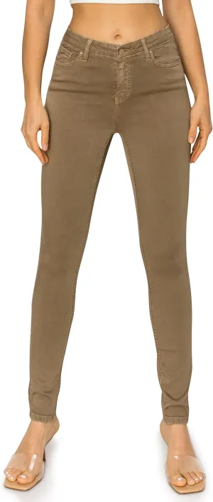 KHAKI & BLUE Cali1850 Women’s The Everyday Garment-Dyed Skinny Jeans – Soft Stretchy High Rise Comfy Casual Pants