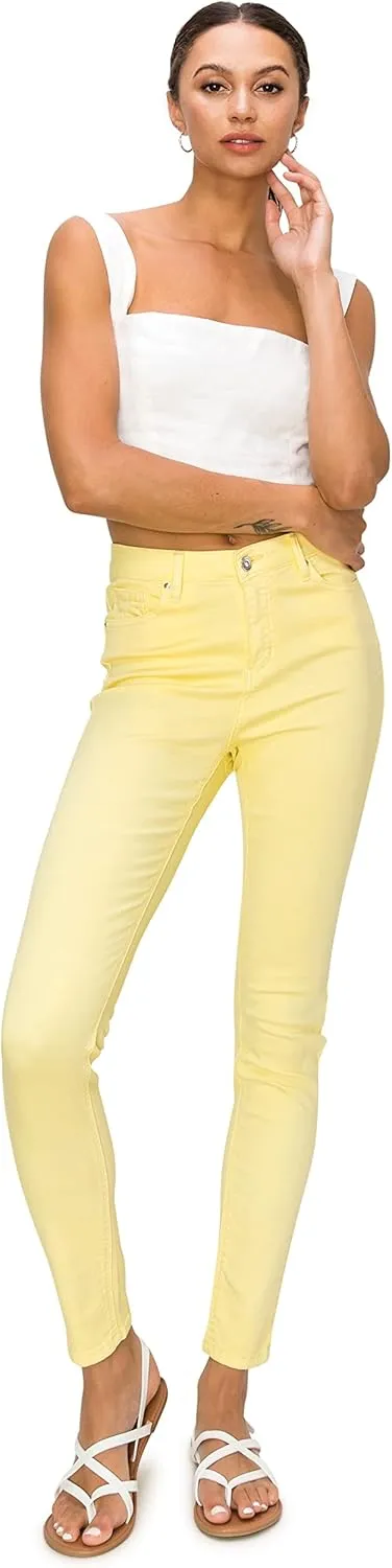 KHAKI & BLUE Cali1850 Women’s The Everyday Garment-Dyed Skinny Jeans – Soft Stretchy High Rise Comfy Casual Pants