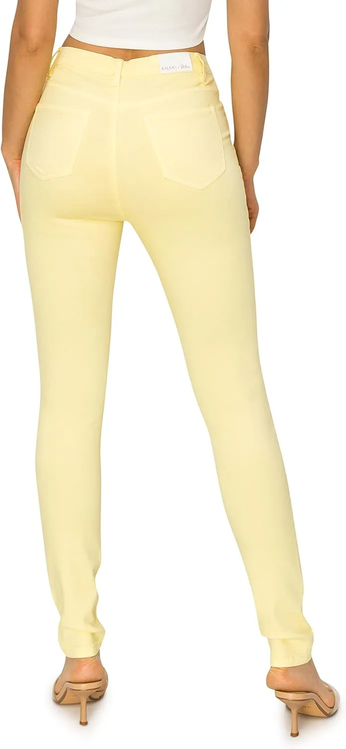 KHAKI & BLUE Cali1850 Women’s The Everyday Garment-Dyed Skinny Jeans – Soft Stretchy High Rise Comfy Casual Pants