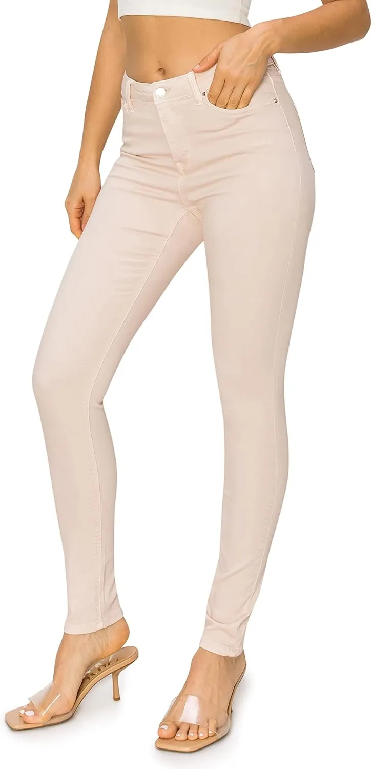 KHAKI & BLUE Cali1850 Women’s The Everyday Garment-Dyed Skinny Jeans – Soft Stretchy High Rise Comfy Casual Pants
