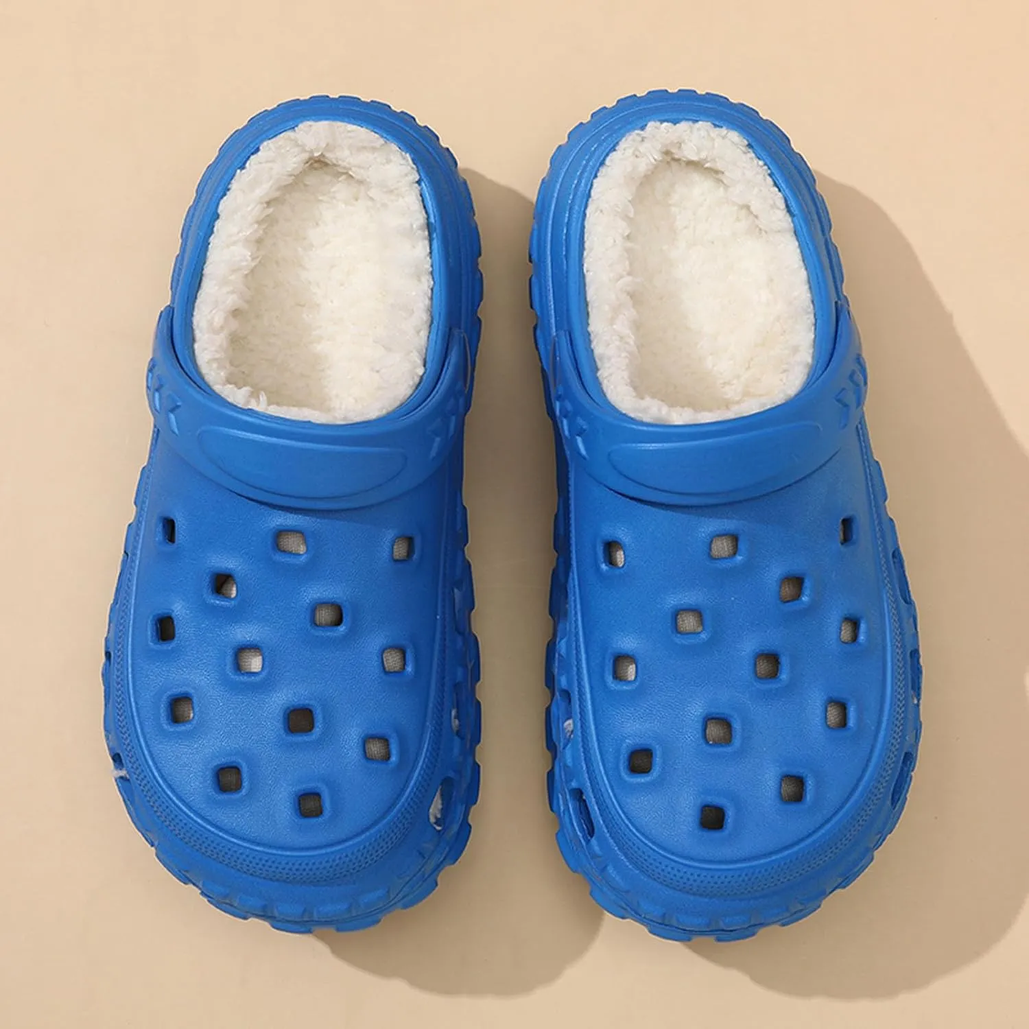 Kids Fur Lined Clogs Winter Warm Plush House Slippers Home Slippers Slip On Garden Shoes Indoor Outdoor Mules for Boys Girls