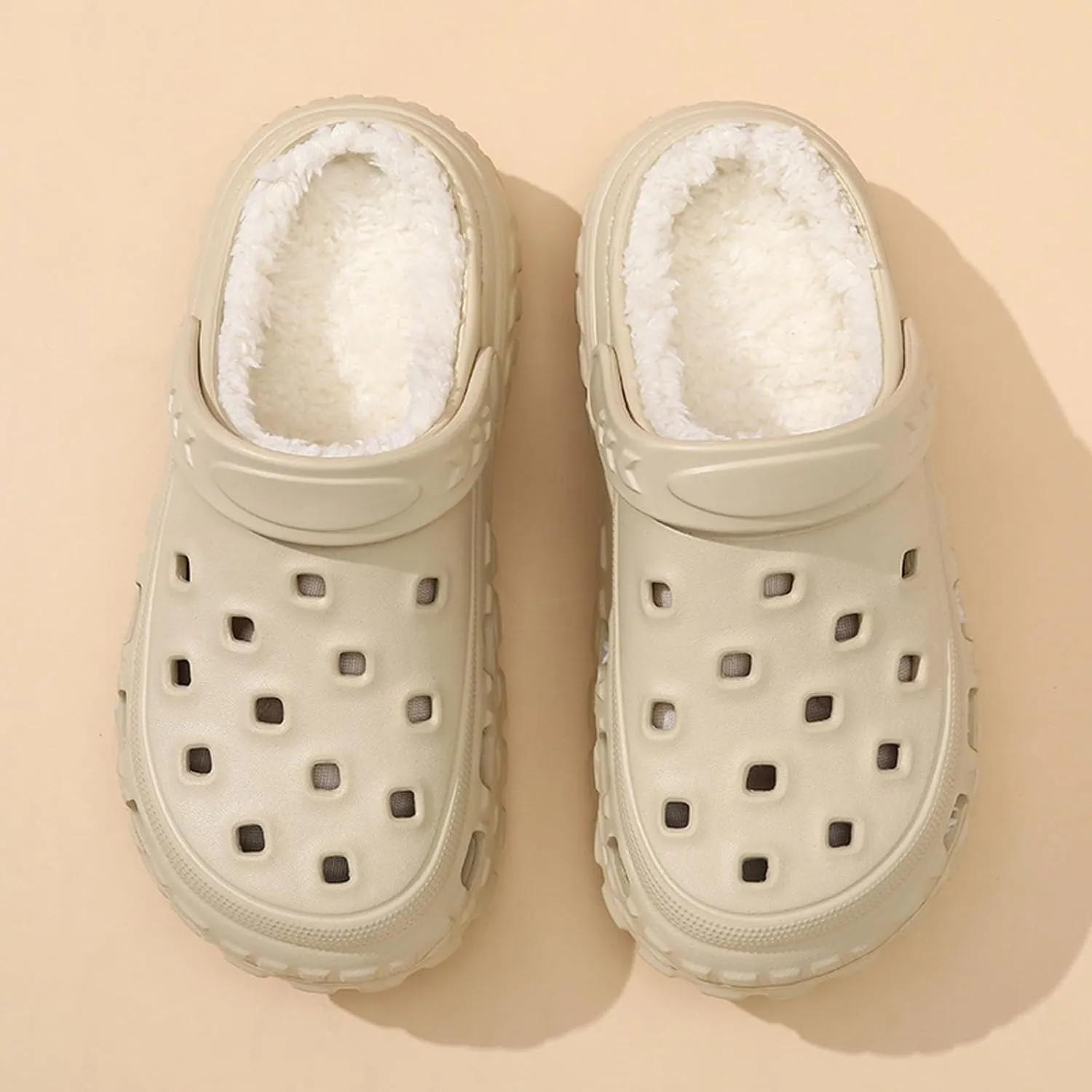 Kids Fur Lined Clogs Winter Warm Plush House Slippers Home Slippers Slip On Garden Shoes Indoor Outdoor Mules for Boys Girls