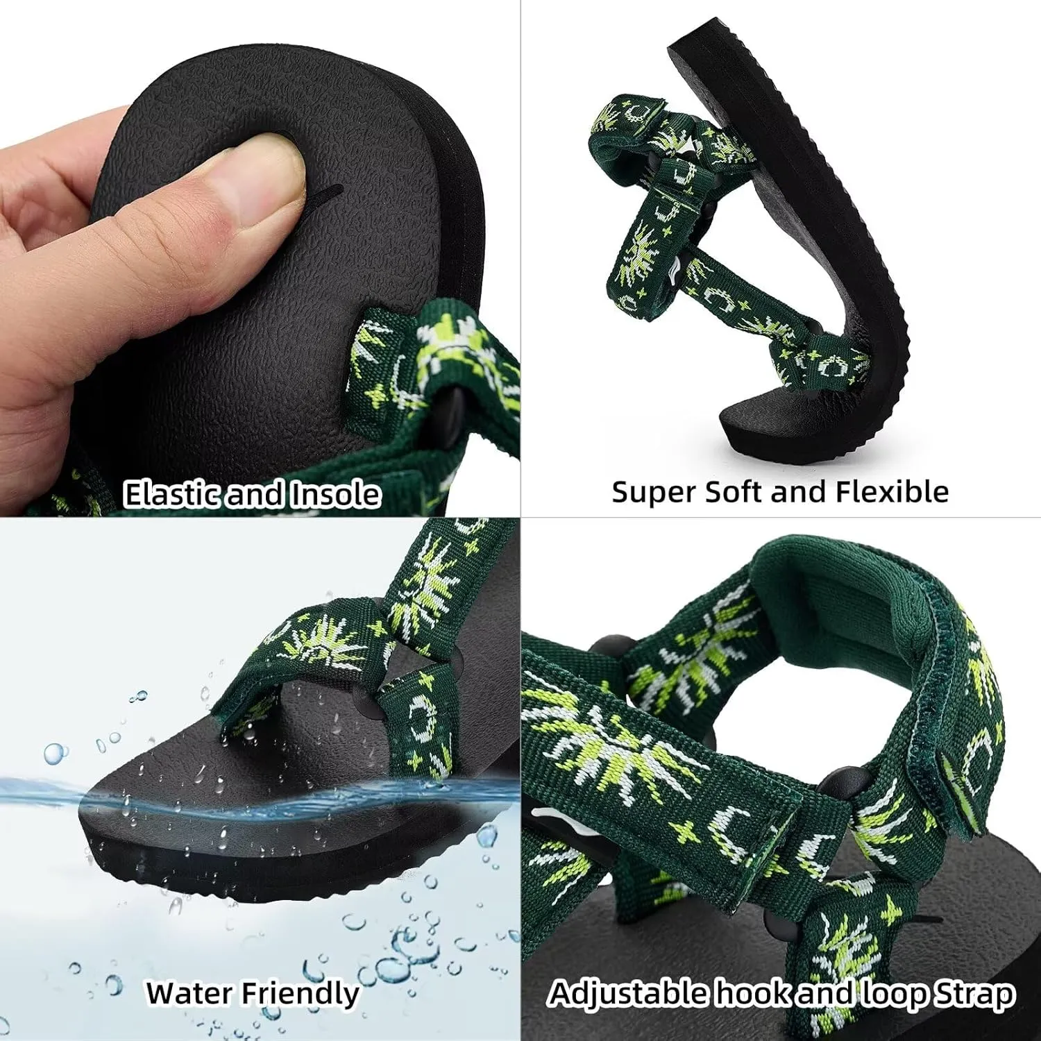 Kids Hiking Sandals Boys Girls Yoga Mat Insole Comfortable Walking Water Sandals With Arch Support for Beach Travel Athletic