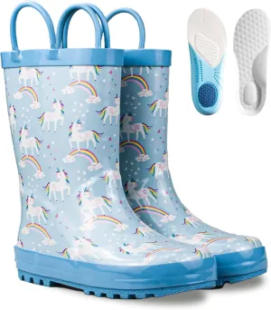 Kids Rain Boots with Cotton Lining, Rubber Construction, Prints for Comfort and Style
