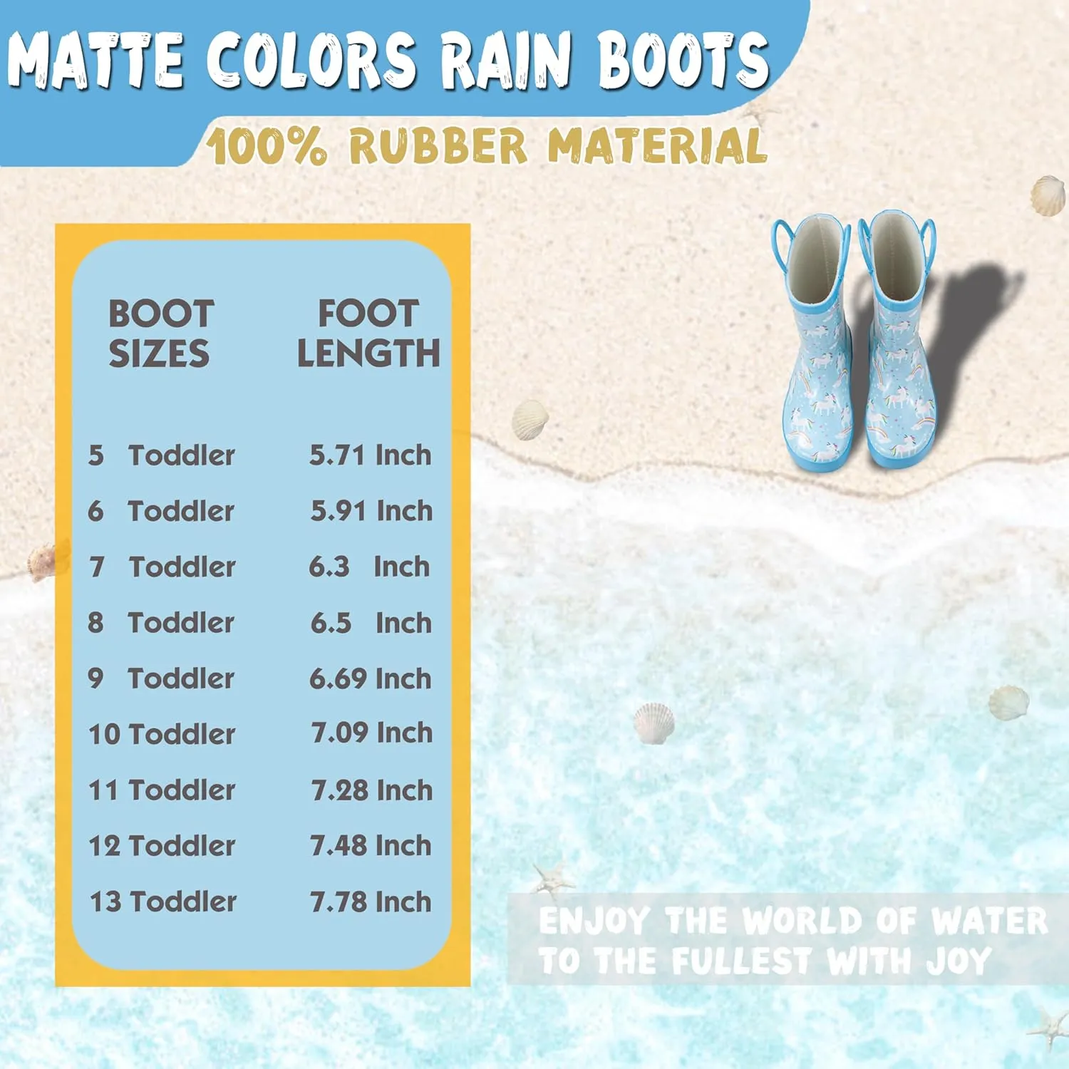 Kids Rain Boots with Cotton Lining, Rubber Construction, Prints for Comfort and Style
