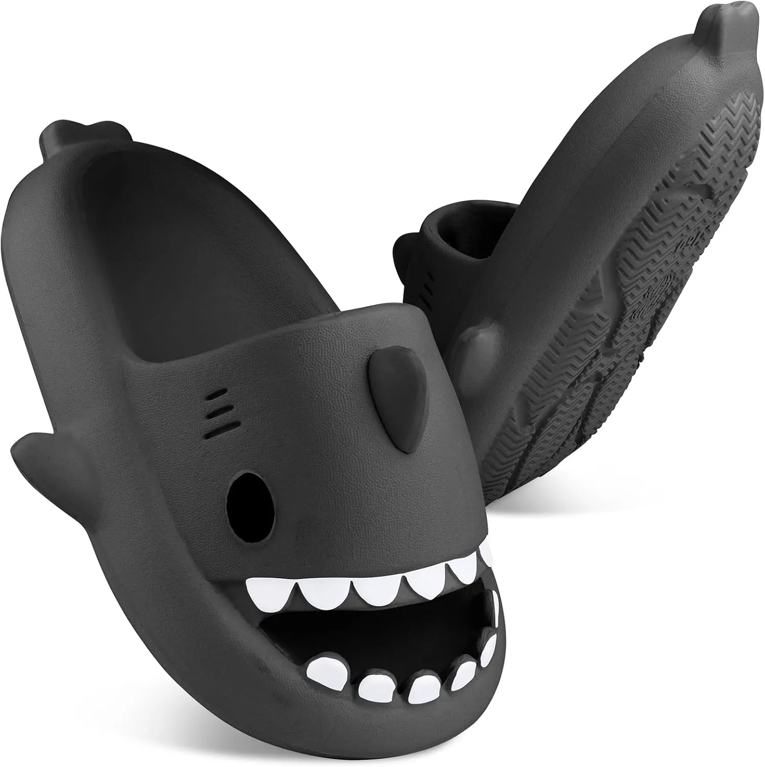 Kids Shark Slides丨Pillow Shower Sandals Quick Dry Slippers丨Toddler Boys Girls Comfy Cloud Slides丨Summer Non-Slip Thick Sole Beach Pool shoes