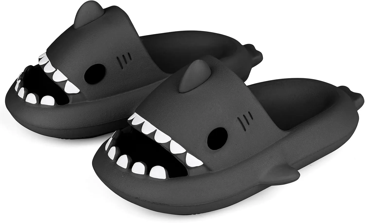 Kids Shark Slides丨Pillow Shower Sandals Quick Dry Slippers丨Toddler Boys Girls Comfy Cloud Slides丨Summer Non-Slip Thick Sole Beach Pool shoes