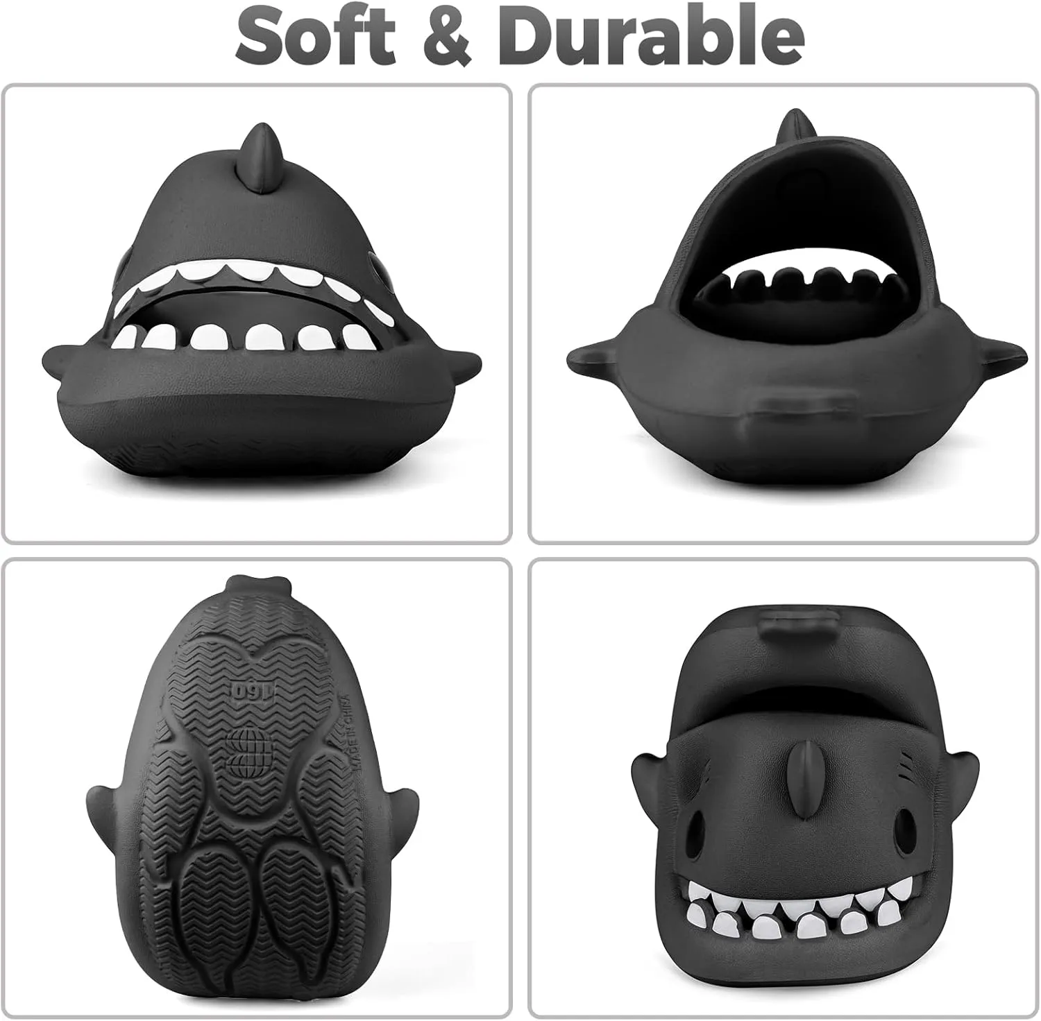 Kids Shark Slides丨Pillow Shower Sandals Quick Dry Slippers丨Toddler Boys Girls Comfy Cloud Slides丨Summer Non-Slip Thick Sole Beach Pool shoes