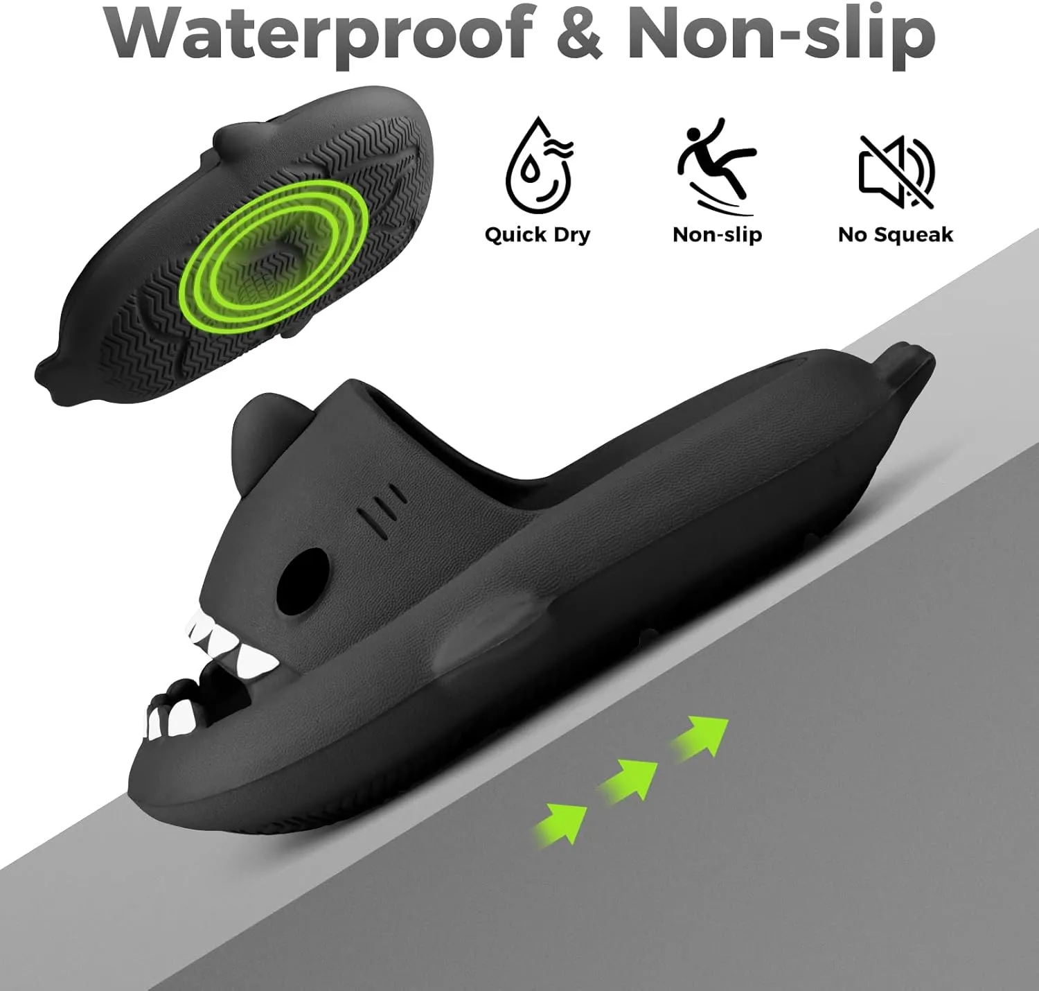 Kids Shark Slides丨Pillow Shower Sandals Quick Dry Slippers丨Toddler Boys Girls Comfy Cloud Slides丨Summer Non-Slip Thick Sole Beach Pool shoes