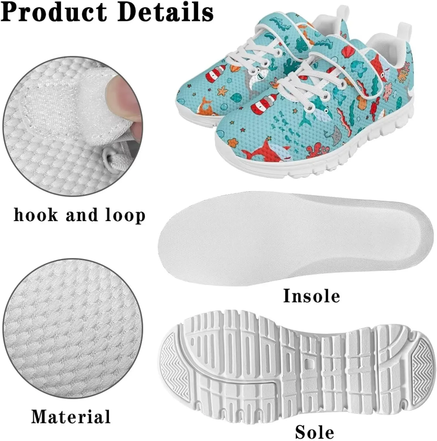 Kids Sneakers Lightweight Breathable Boys Girls Tennis Shoes for Running Athletic Walking Sports Slip On Shoes