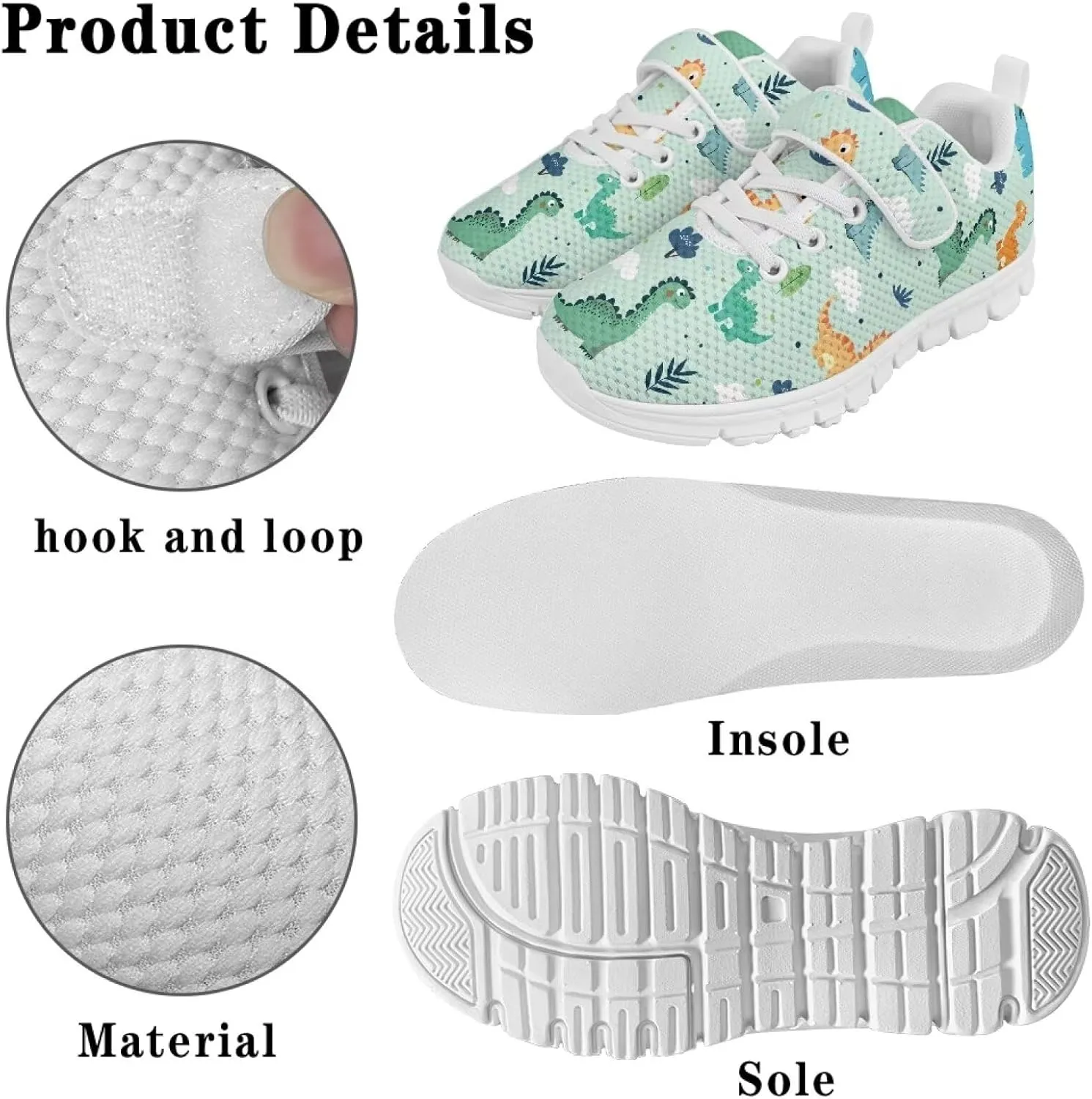 Kids Sneakers Lightweight Breathable Boys Girls Tennis Shoes for Running Athletic Walking Sports Slip On Shoes
